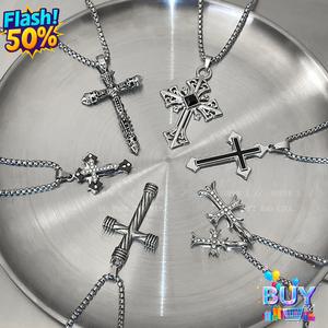 สร้อยคอไม้กางเขนเหล็กไททาเนียมยาว ไม่ซีดจาง สไตล์ฮิปฮอป โซ่เสื้อกันหนาวอินเทรนด์ของผู้ชาย ดีไซน์เฉพาะ โซ่เสื้อกันหนาว แฟชั่นผู้หญิง ดีไซน์เก๋ๆ มีจำหน่ายในปี 2025