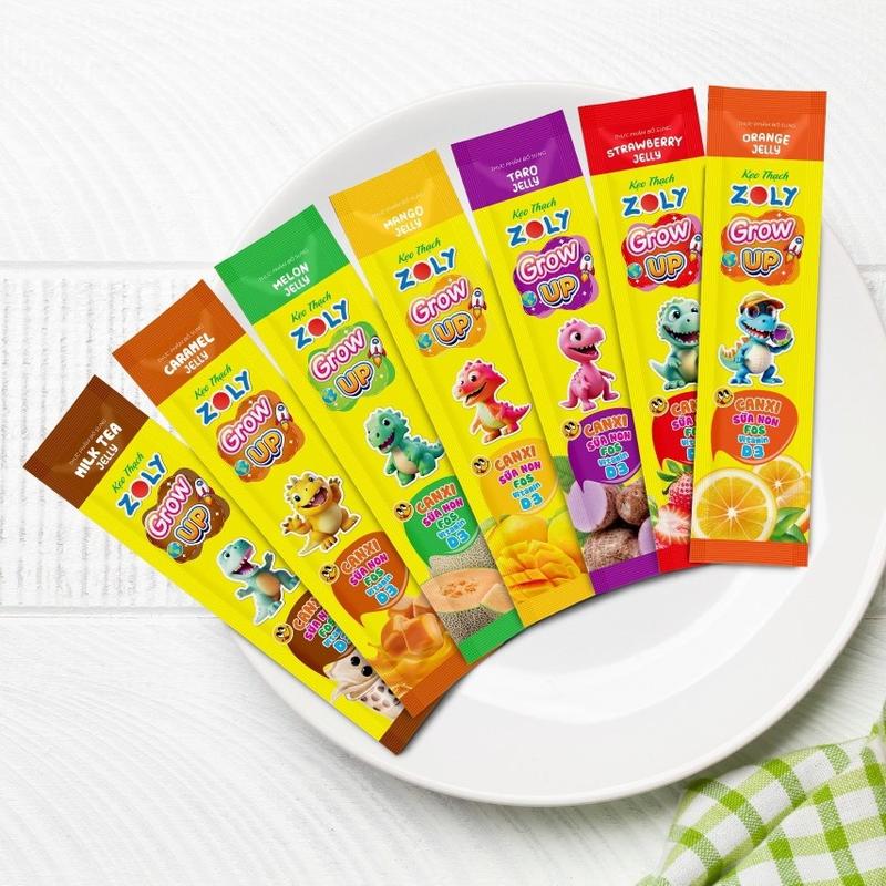 (Mua 3 Tặng 1) Kẹo thạch rau câu Zoly Grow Up bổ sung canxi giúp trẻ phát triển chiều cao, tăng sức đề kháng hương trái cây - 10 cái 1