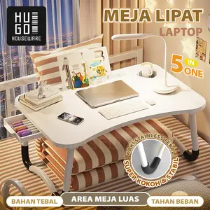 HUGO Meja Belajar Anak Meja Lipat Ngaji Anak Meja Lipat Laptop Portable Multifungsi