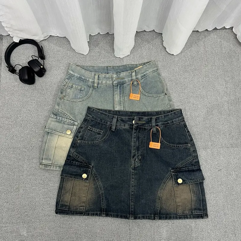 Chân Váy Jean túi hộp hàng Qc cao cấp dáng Ngắn Bigsize [55_90kg] màu thời trang dài 38cm mã 526 Khuy quang i 2