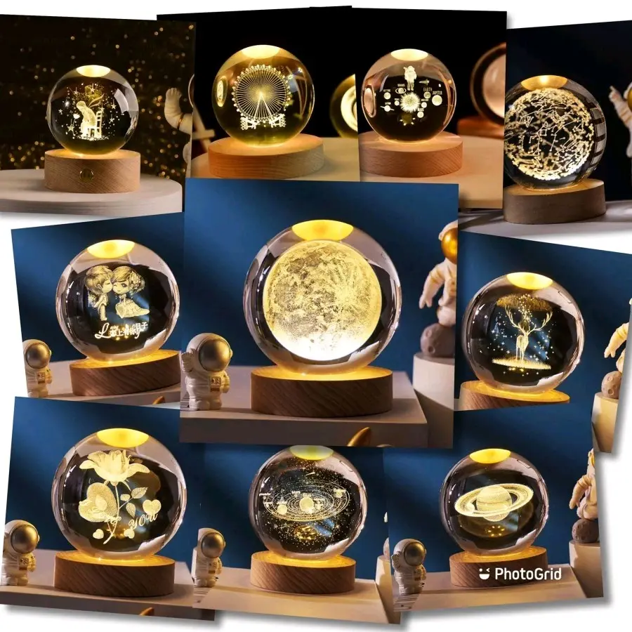 Lampu Hias Kamar Tidur Lampu Kristal Lampu Malam Lampu Led Bulan Galaksi Astronot