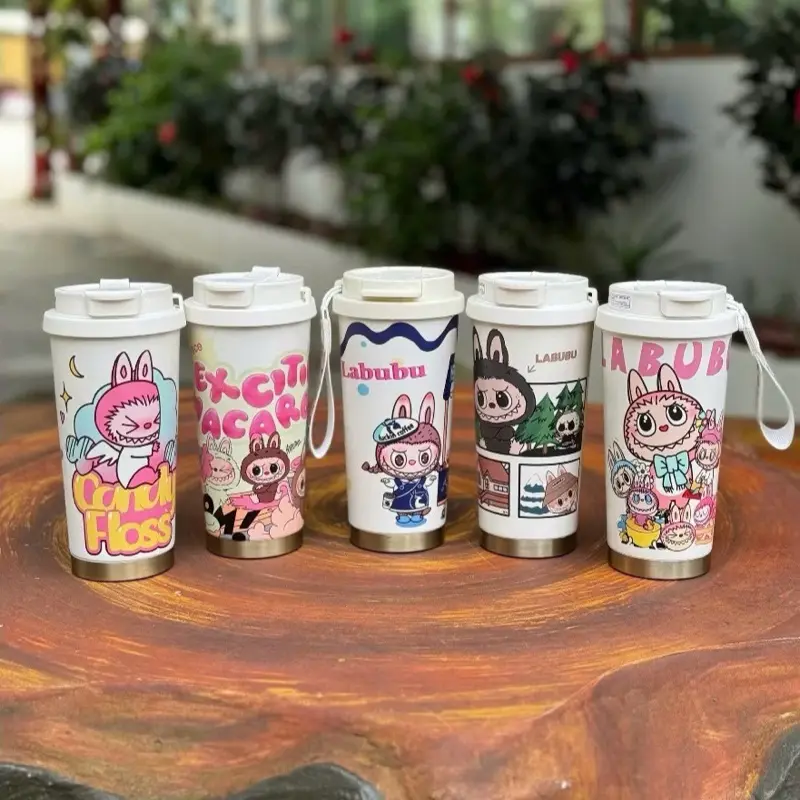 Ly Giữ Nhiệt labubu dung tích 600ML , Cốc Giữ Nhiệt Có Ống Hút 316 Hai lớp giữ nhiệt nhiều mẫu .