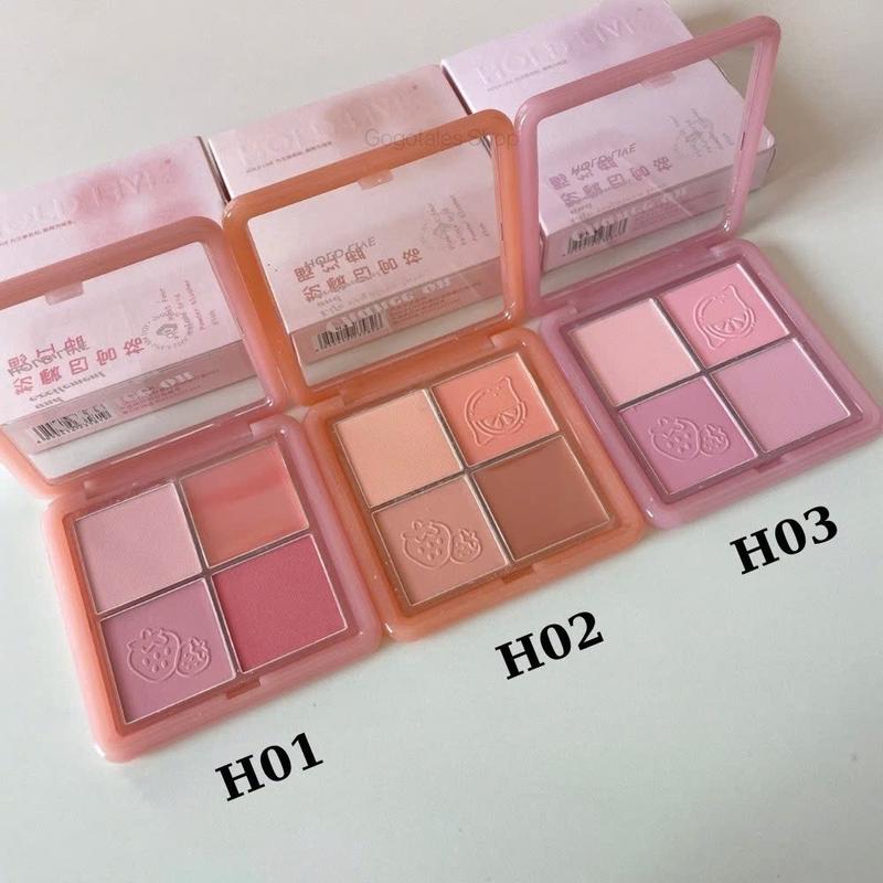 Phấn Má Hồng HOLD LIVE 4 Ô Kết Hợp Dạng Phấn Và Dạng Kem Tiện Lợi SHUSHU COSMETICS