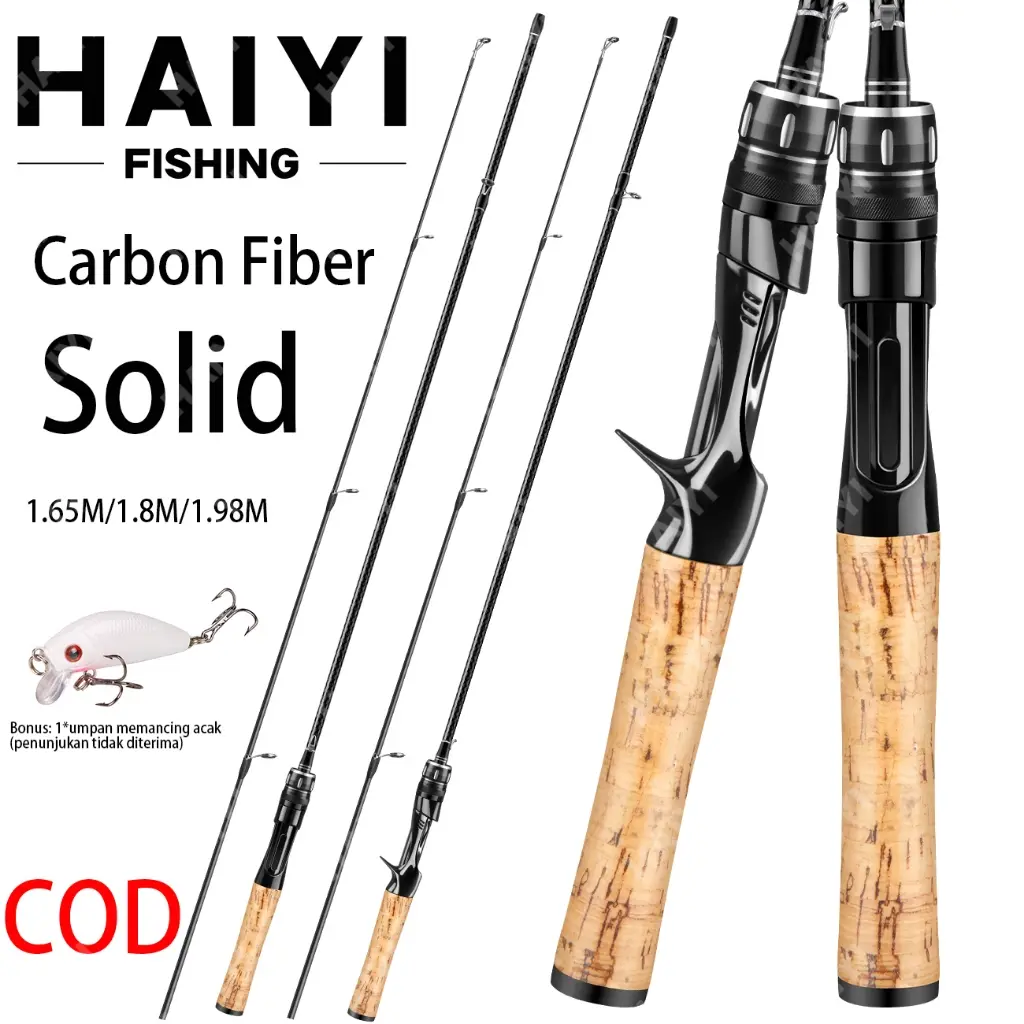 Joran UL carbon 165M/1.8M/1.98M lentur 3-6Lbs carbon padat/Joran ultralight UL Ajiro sakura 3-6lb fiber kuat max 5kg up joran pancing spinning joran pancing casting joran pancing reel 180cm 198cm joran daido joran ul