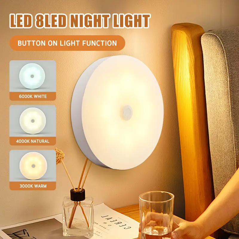 【Local】Lamp Night Light USB Rechargeable Stick-on Push Light Wireless Cabinet Counter LED