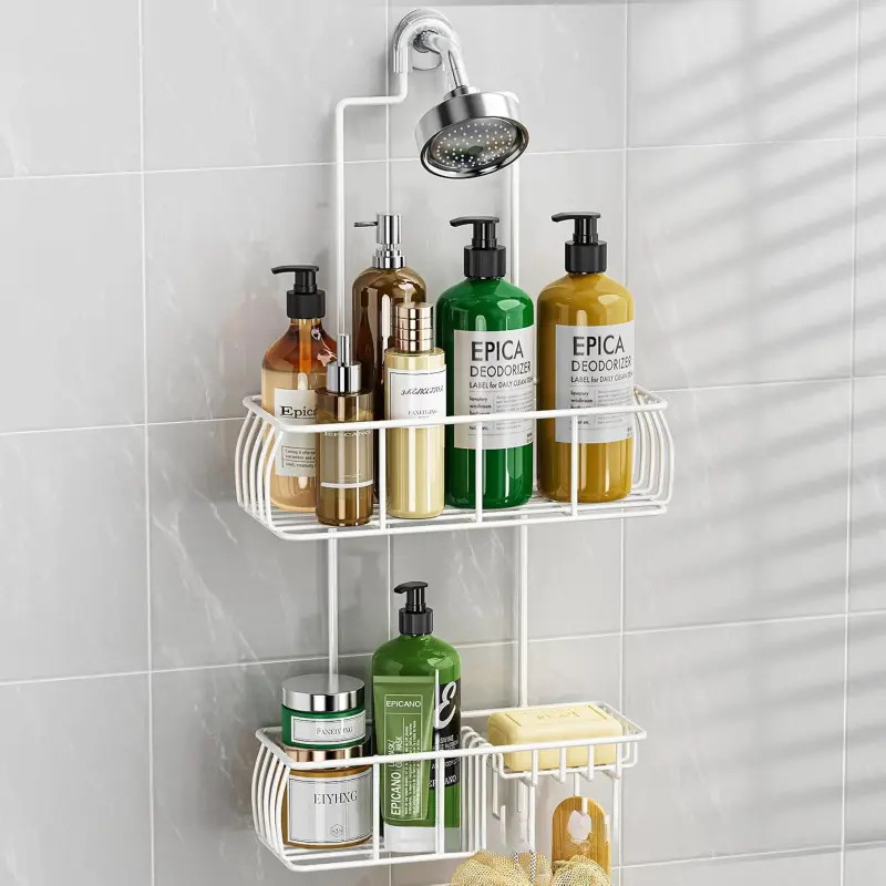 Bathroom storage rack without punching, bathroom showerhead hanging rack, shower gel, shampoo hanging basket, shower room, toilet storage