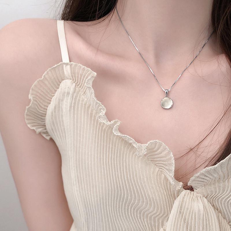 Vòng Cổ Mặt Dây Chuyền Tròn, Phong Cách Ins, Dây Chuyền Xương Đòn Thanh Lịch, Phụ Kiện Thời Trang, Thích Hợp Làm Quà Tặng Ngày Của Mẹ 3