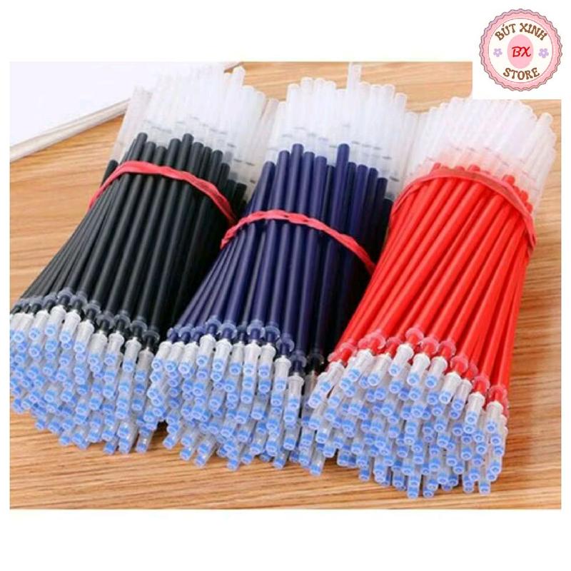 Combo 50 Ruột Bút Nước Mực Xanh, Đỏ, Đen Ngòi Kim
