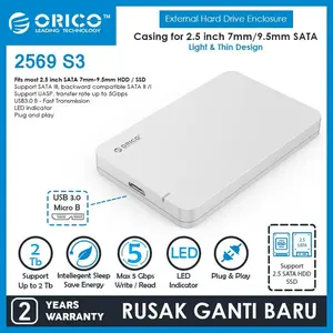ORICO 2569S3 Portable 2.5 inch SATA3 to USB3.0 HDD Enclosure -ORIGINAL - Hitam