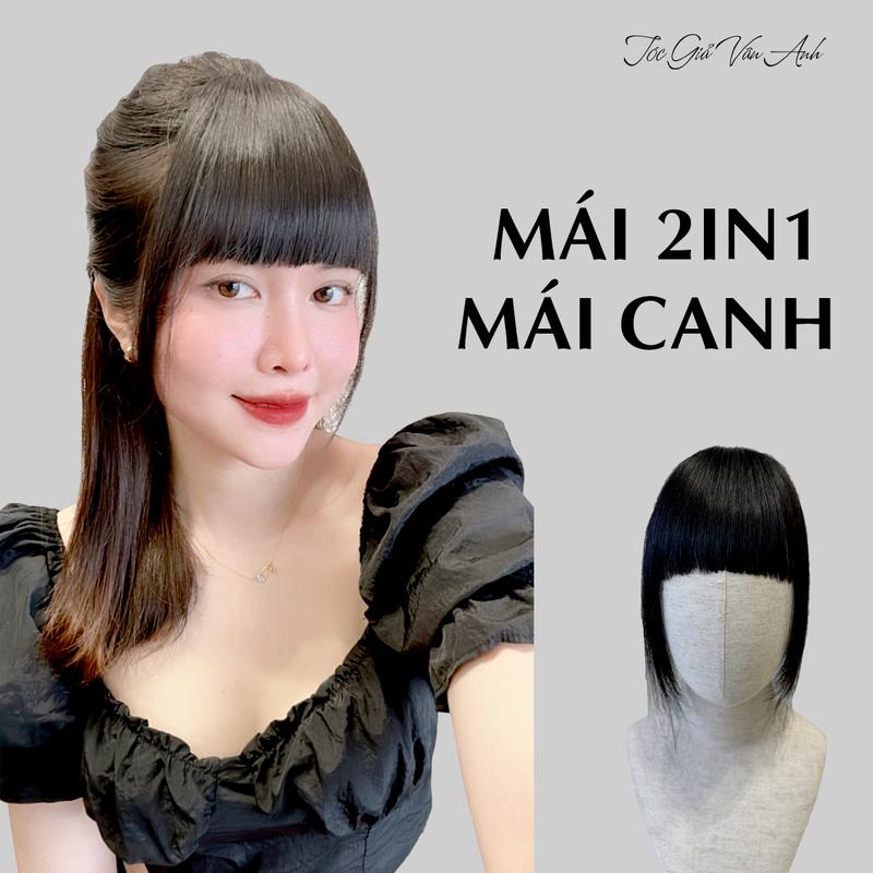 Mái 2in1 mái canh dày, đường ngôi nằm ngang tóc th.ật nữ - Tóc Giả Vân Anh