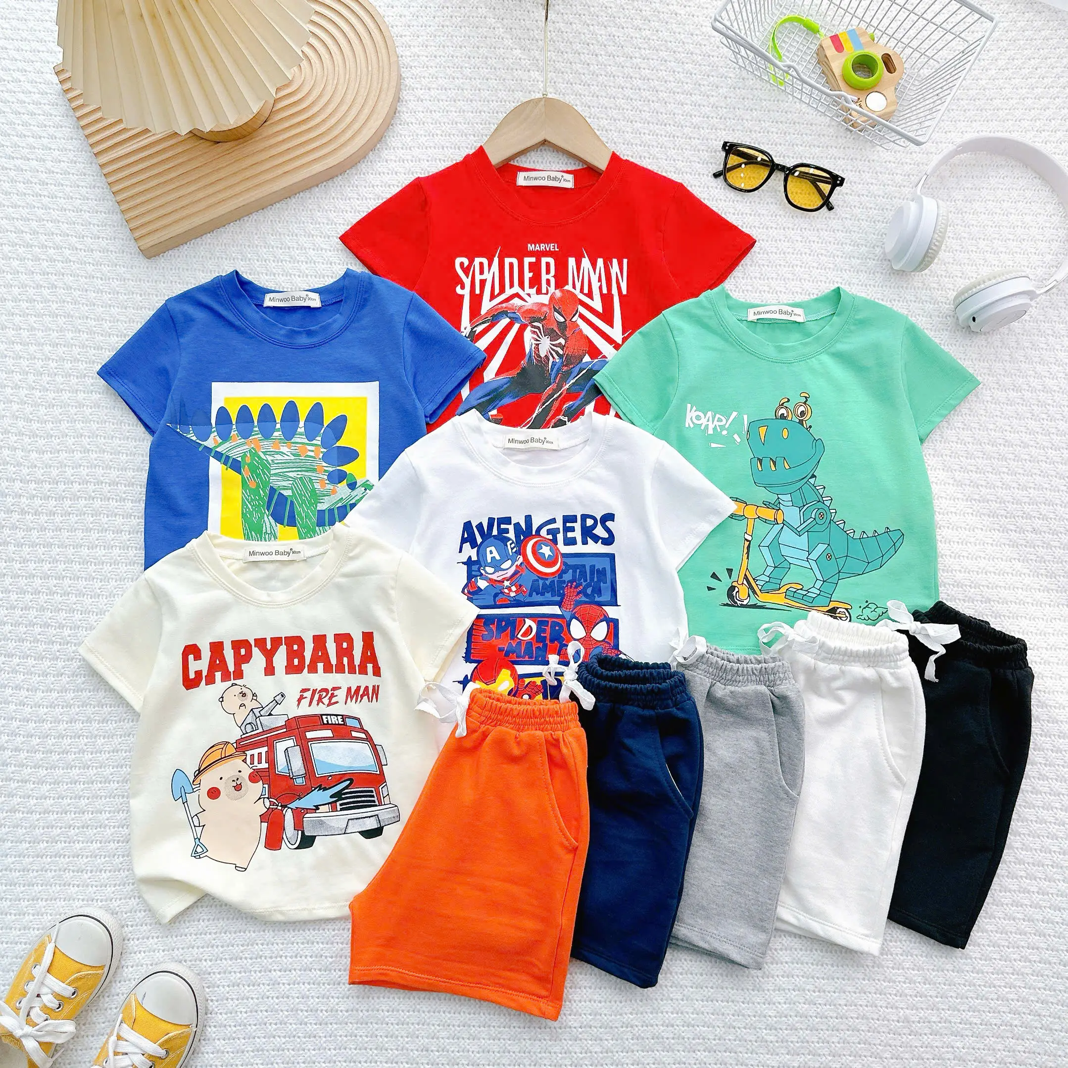 [Free Ship-Full Size 9-26kg ] Bộ Áo +Quần Cộc Tay Minkey Baby Chất Thun Lạnh Dể Thương Cho Bé Trai -Bé Gái ,Đồ Bộ Cho Bé Minkey Baby ,Minky Mom