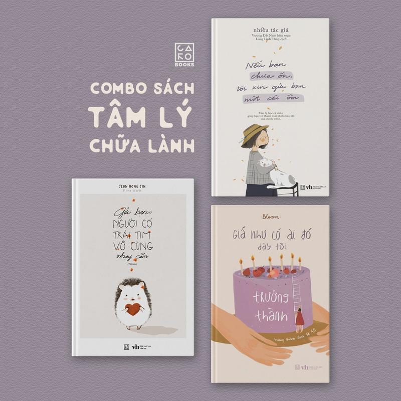 Combo sách Tâm lý - chữa lành (Trưởng thành + Cái ôm + Trái tim nhạy cảm)