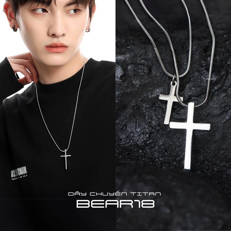 ( FULL SIZE ) Dây chuyền lụa trơn thiết kế đơn giản THÉP TITAN KHÔNG GỈ có mặt thánh giá, trang sức vòng cổ trơn mỏng unisex phù hợp cho cả nam và nữ BEAR18 - D279