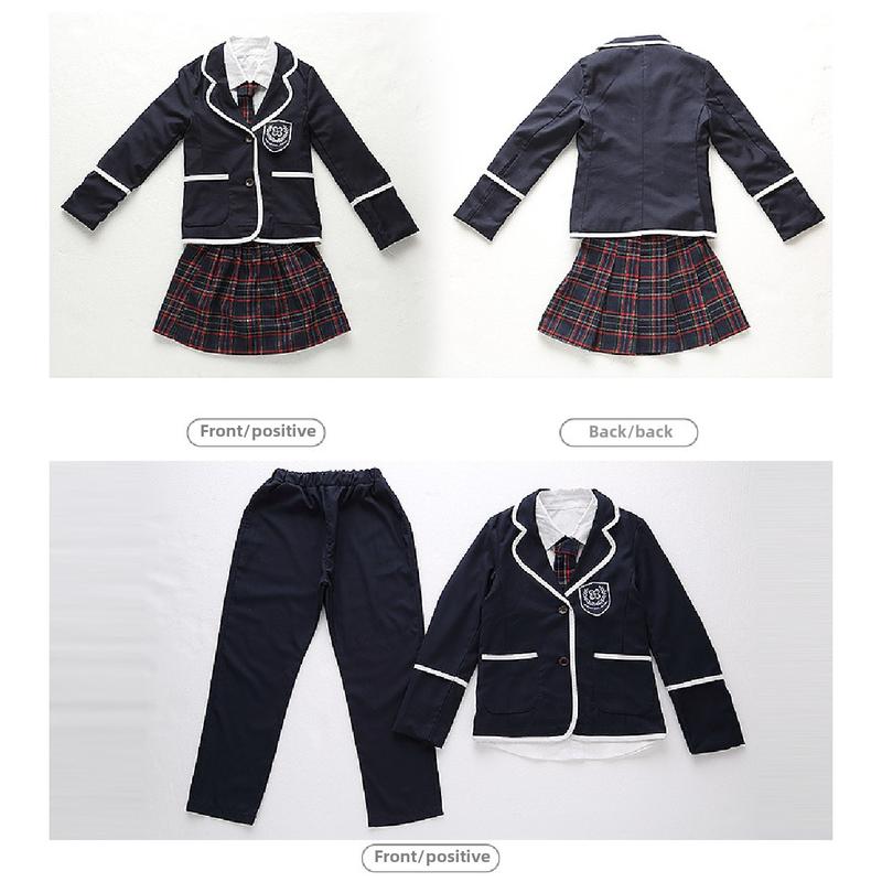 Product Introduction of Children's Spring and Autumn Elementary School Uniform Set College Style Class Uniform Boys and Girls Kindergarten Uniform Graduation 25