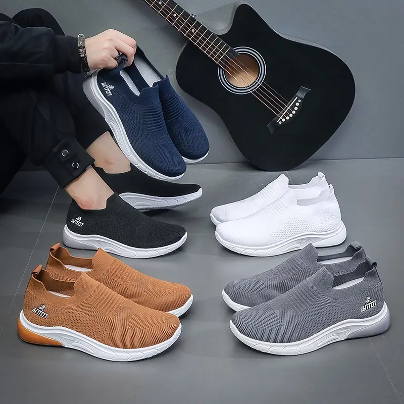 Jungwon  Sepatu Rajut Pria Sepatu Pria Tanpa Tali LV0558