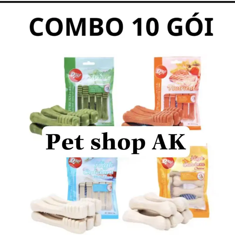 COMBO 5 & 10 GÓI XƯƠNG GẶM ORGO CHO CHÓ 0