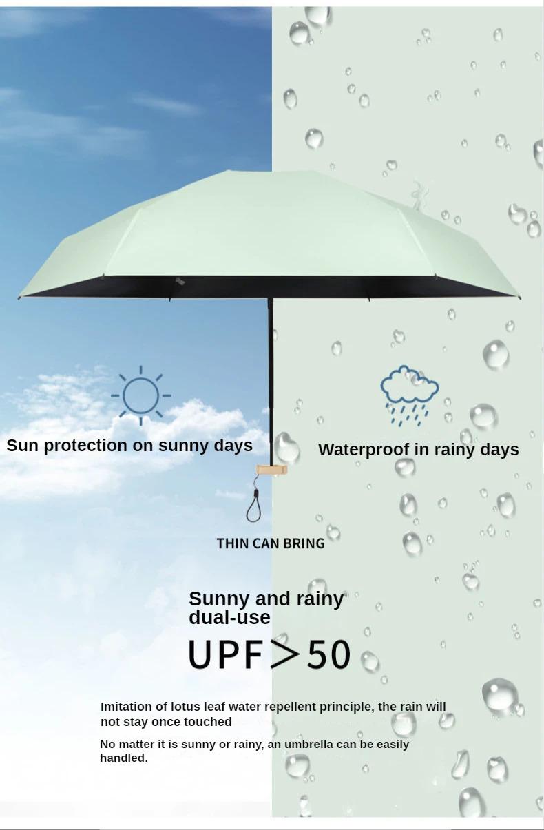 Product Introduction of Mini Sun Umbrella Small Pocket Rain Travel Umbrella Vinyl Folding Umbrella UV Protection Sun Shade Pocket Parasol Capsule 9