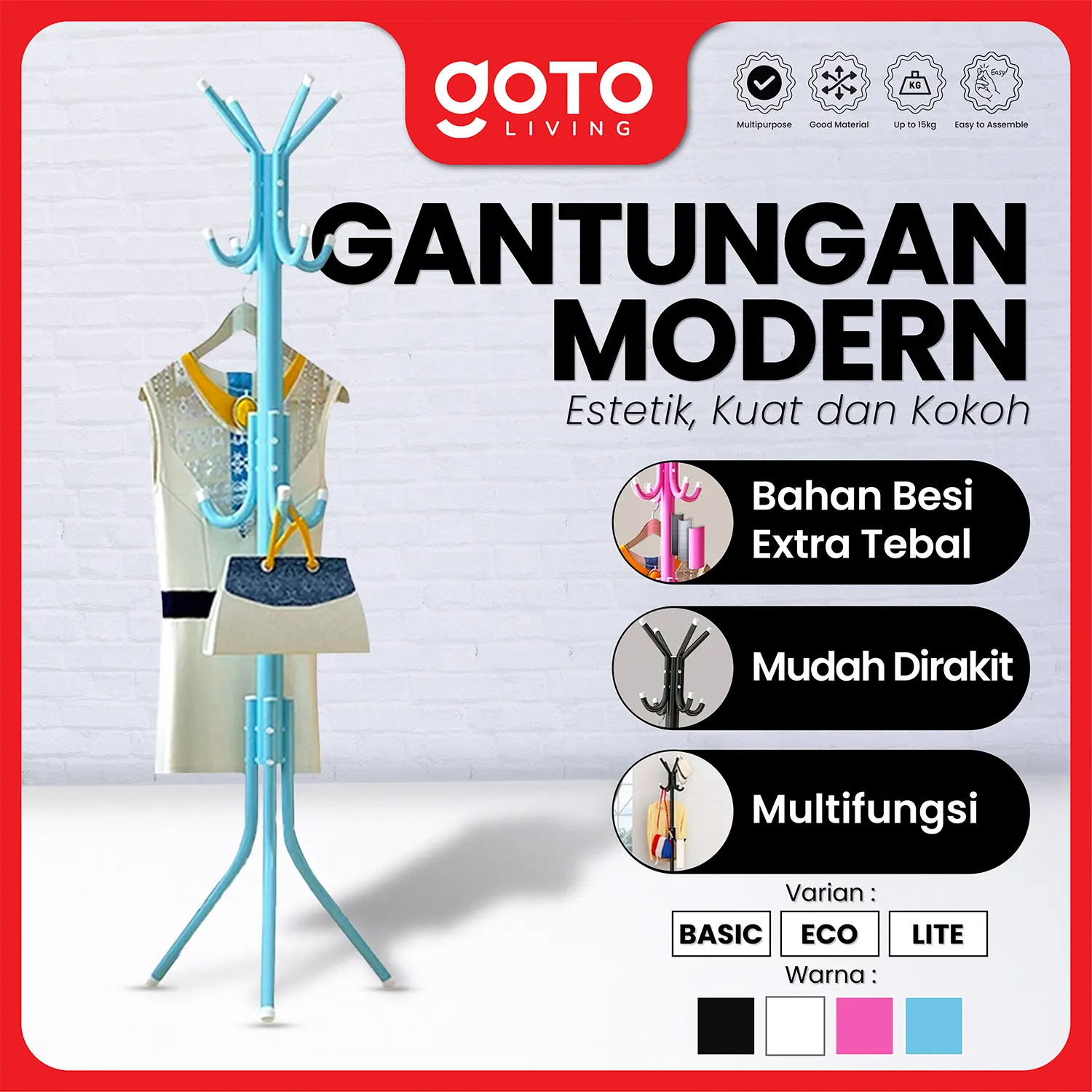(Promo Terbatas) Goto [COD] Hat Stand Hanger Gantungan Baju Topi Multifungsi