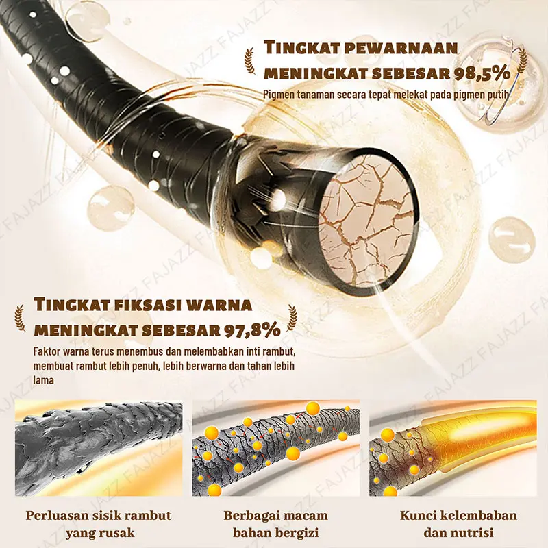 【Fajazz】【5bksx 30ml 】FAJAZZ Pewarna Rambut cuma，total 150ML 【COD】Produk Terlaris - Pewarna Rambut Bubble - Hair Colour Cream - Anda Dapat Mewarnai Rambut di Rumah Dye/Hitam Alami/Warna Coklat Tua/Warna Kopi 4
