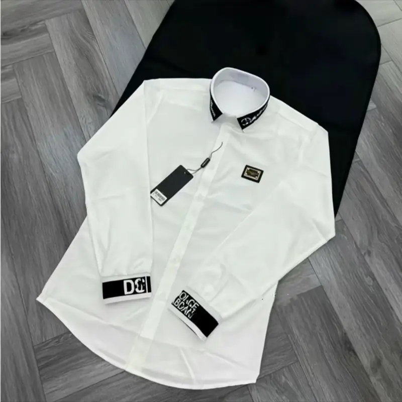 Áo sơ mi nam họa tiết cổ tay dệt taggg lgoo kim loại , chất vải chống nhăn cao cấp