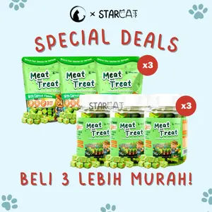 SC 3 Pcs Olive Care MEAT & TREAT Freeze Dried Cat Grass Cube Snack Kucing Anti Hairball 25g 70gr