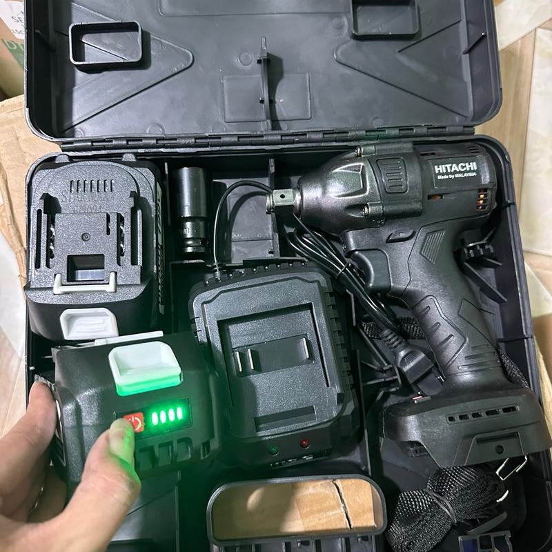 Máy siết bulong, bắn vít  Hitachii bộ 2 pin lõi đồng KHÔNG PHỤ KIỆN 2
