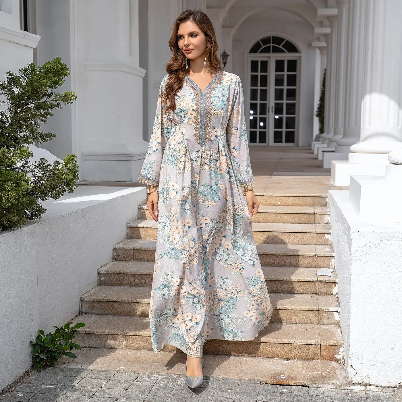 2025 Muslim Clothing Abaya Women's Loose Evening Dress Printed Dress kebaya  abaya abaya  coat abayah abaya  girl