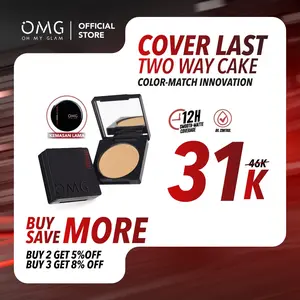 OMG Oh My Glam Coverlast Two Way Cake 12 g - Bedak Padat Kontrol Minyak Hingga 8 Jam