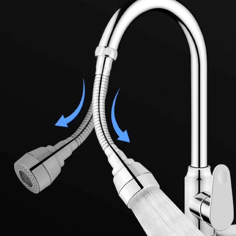Faucet Extender, Stainless Steel Anti-splash Household Extension Bubbler Filters Faucet Shower for Kitchen Bathroom 6