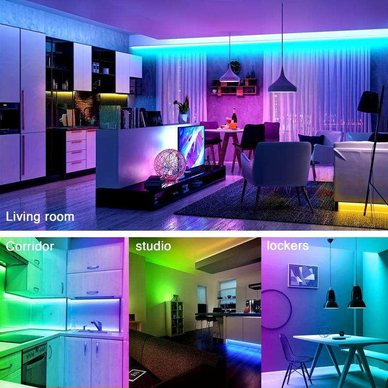 Product Introduction of Dải đèn LED RGB, dài 100ft, mới, điều khiển ứng dụng thông minh, đồng bộ hóa âm nhạc, thay đổi màu sắc, có thể điều chỉnh độ sáng, không thấm nước, hoàn hảo cho phòng ngủ, nhà bếp, trang trí nội thất, tiệc tùng và chiếu sáng xung quanh 3