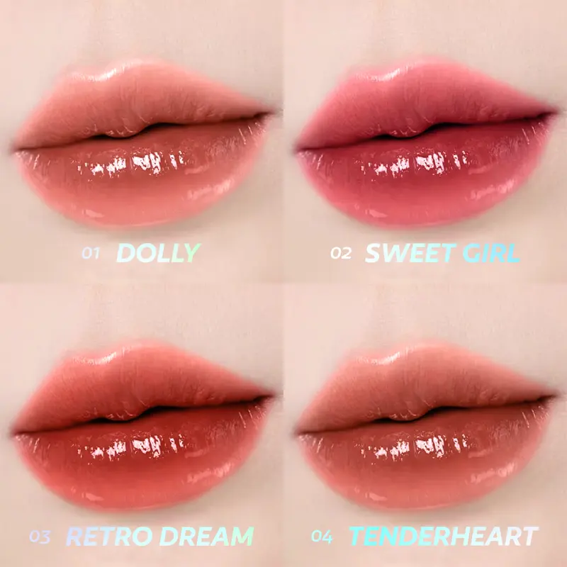 [Clearance Sale ED 2026] Vasaa Liptint Glossy Stain 3g Lip Stain Soft Stay Glassy Finish Lip Tint Ringan Tahan Lama Untuk Bibir Kering Girl Peach 8
