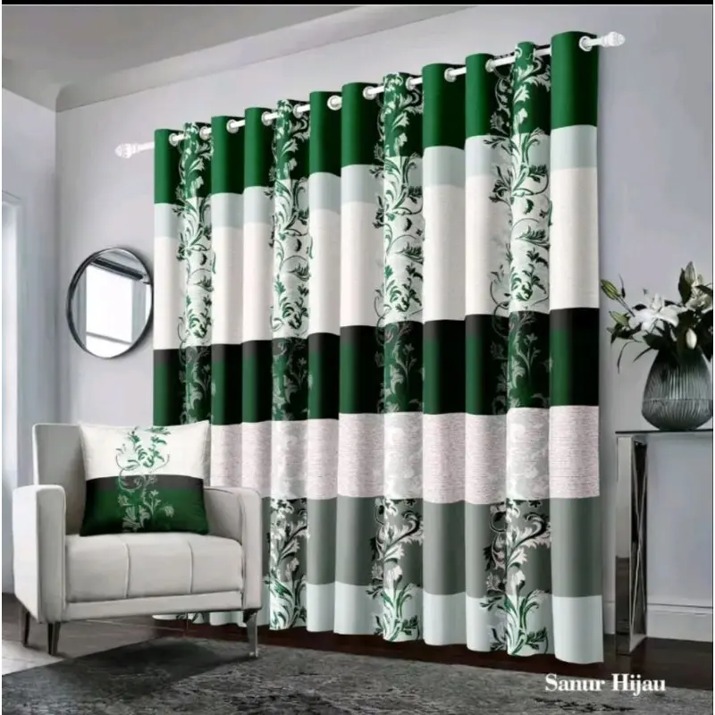 hordeng Gorden Smokring 12 Ring Pintu Dan Jendela Minimalis Uk 115 cm x 220 cm Free Tali Curtain