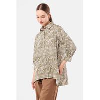 Gambar MINIMAL - Malya - Kemeja A Line Motif Kawung - Olive - S dari Minimal Kab. Pemalang 5 Tokopedia