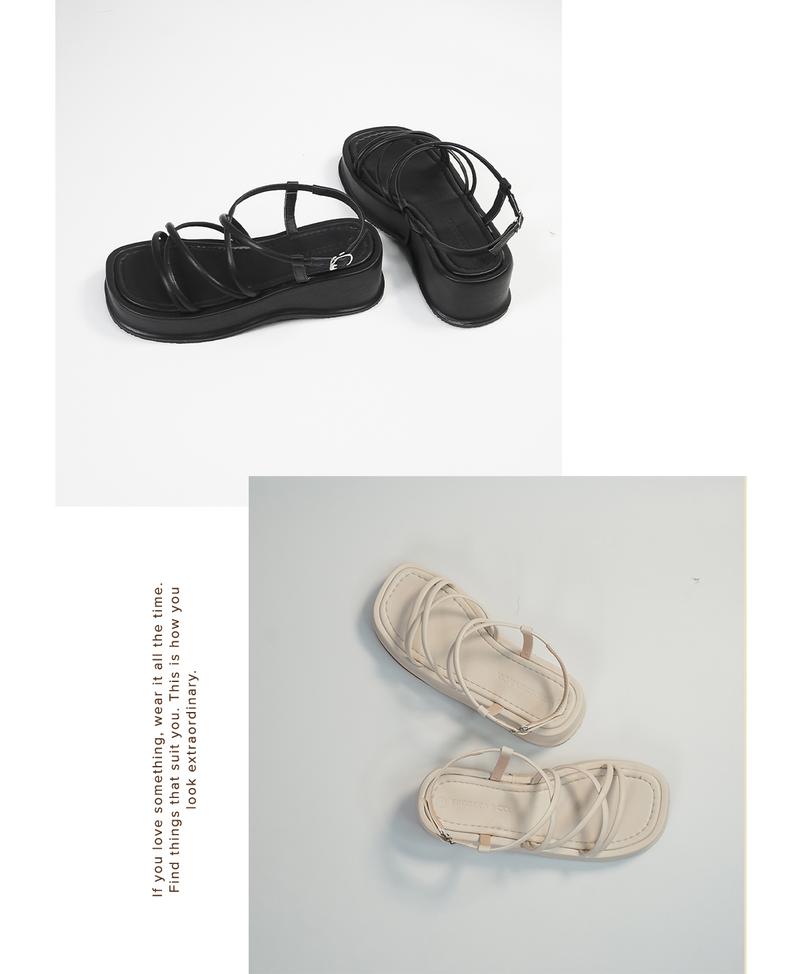 Product Introduction of EROSSKA - Giày sandal nữ đế xuồng dây quai mảnh cao 6cm màu nude - SB014 5