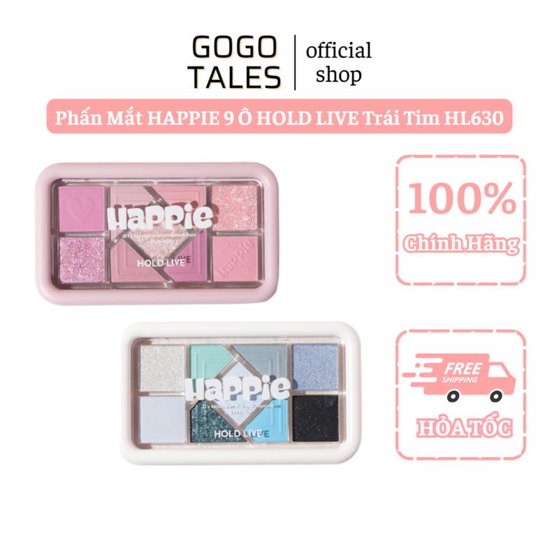 [HÀNG HOT] Bảng Phấn Trang Điểm Mắt HAPPIE 9 Ô HOLD LIVE Trái Tim HL630 Bền Màu GOGOTALESVN Mỹ Phẩm Eyeshadow Bảng Phấn Mắt Phấn Mắt