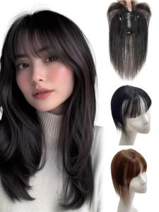 Covering Bangs Human Hair Extension, Natural Looking Hair Bangs, 360 ° Coverage Curve Bangs for Women, Fashionable Wig for Daily Use