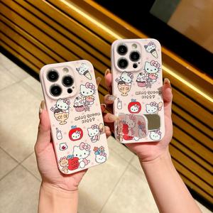 ไอศกรีมคิตตี้ยืน, ดีไซน์ลายจุด, เข้ากันได้กับเคส iPhone 16 Pro Max, ฟิล์ม 15, กระจก 14 Pro, 131211