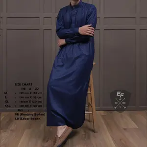 ELVAN FASHION-JUBAH/GAMIS PRIA PREMIUM MOTIF EMBOSS LENGAN PANJANG