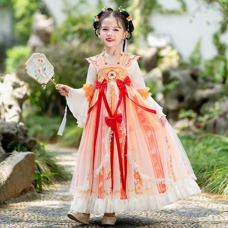 Trang Phục Trung Quốc Hán Cho Trẻ Em, Phong Cách Trung Quốc, Trang Phục Cổ Trang Cho Bé Gái, Váy Công Chúa Siêu Thanh Lịch, Bộ Đồ Tang, Váy Phong Cách Cổ Trang Cho Bé Gái, Bộ Đồ Đầy Đủ Mùa Xuân Và Mùa Thu 4