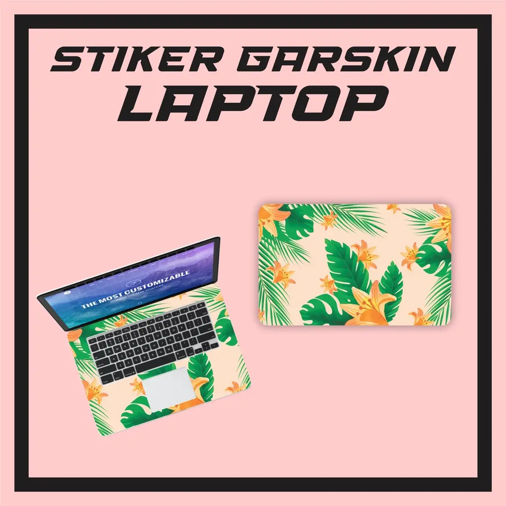 Setiker Sticker Stiker GARSKIN Skin Laptop Leptop protector Motif abstrak soft girl Plastik Computer