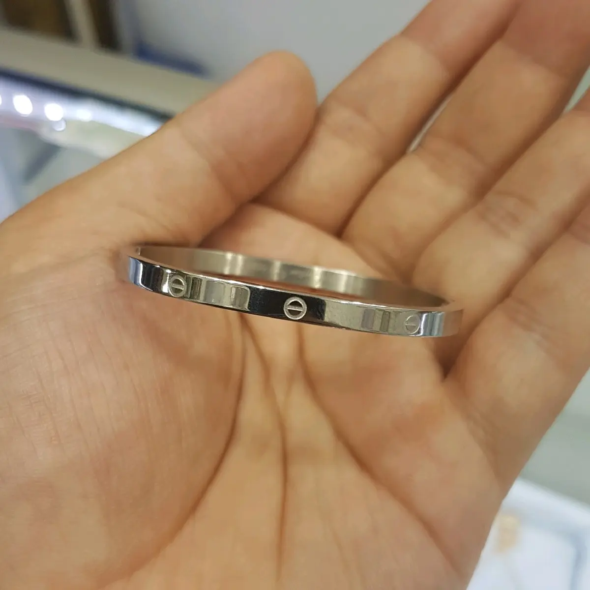 Gelang tangan bangle titanium dm 5 ukuran anak polos