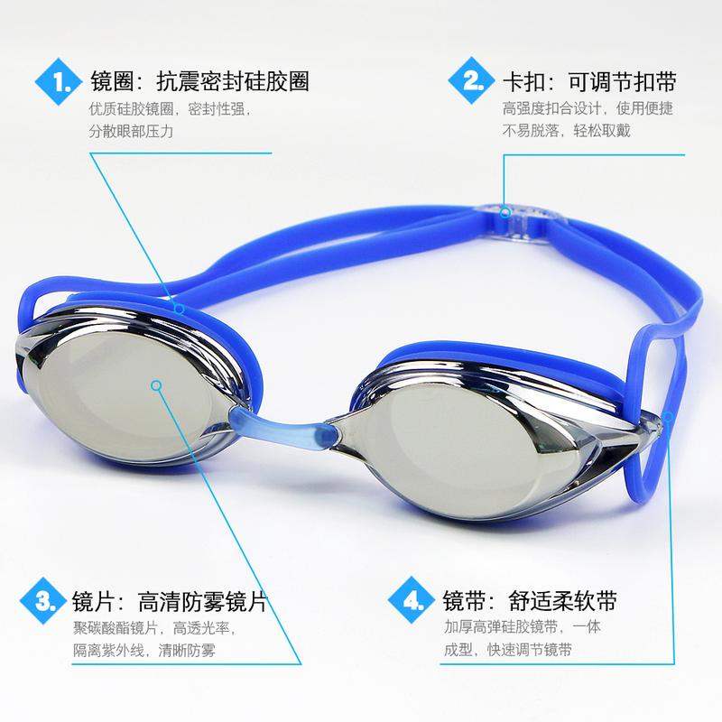 Kính bơi chính hãng HAIZID nam nữ chống tia UV, kính bơi tráng gương cao cấp chống nước, chống sương kèm hộp 5
