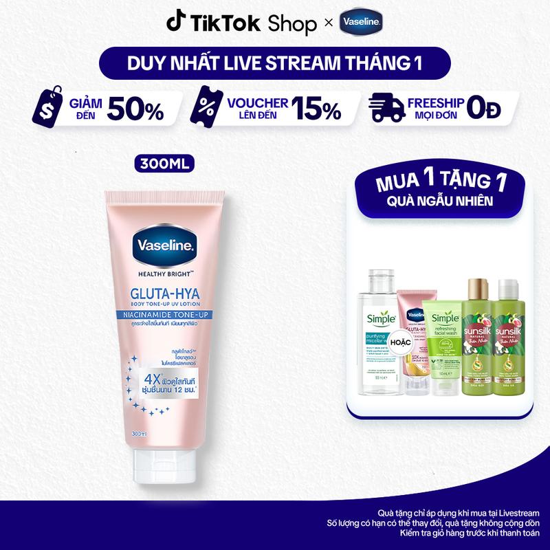  1  Sữa Dưỡng Da Body Vaseline Gluta-Hya Giúp Da Được Bảo Vệ Và Hỗ Trợ Nâng Tông Da Nữ 300ML Body 