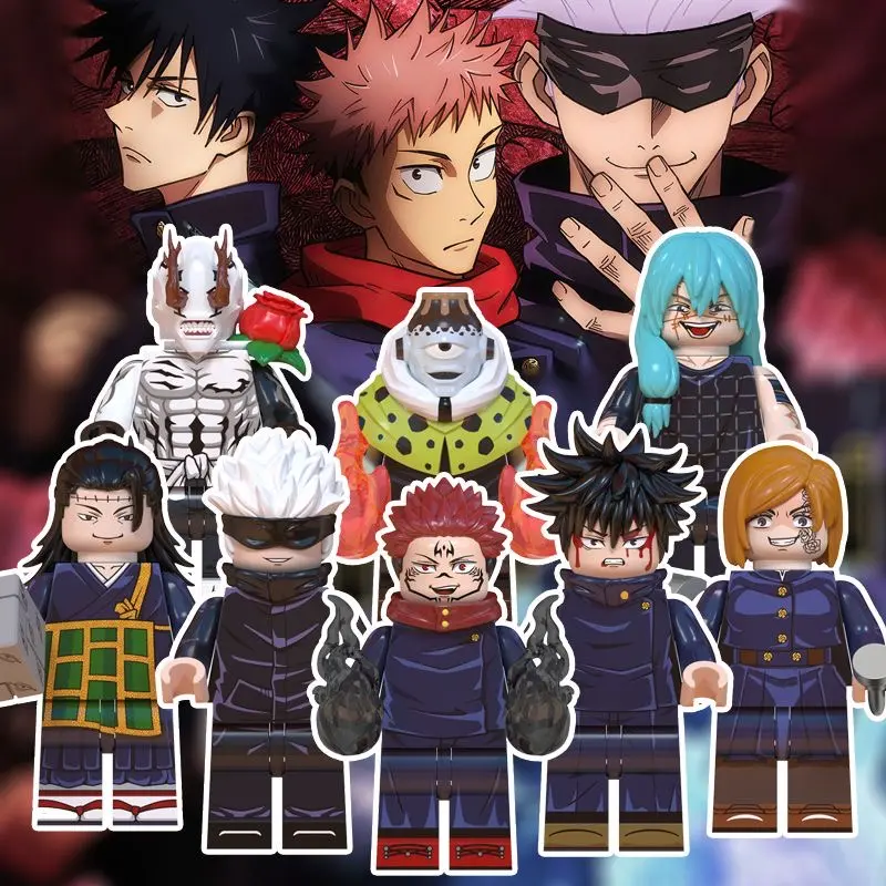 [Jujutsu Kaisen] Series of DIY Building Block Doll Toys Fushiguro Megumi Satoru Gojo Anime Character Mini Doll Collection Gift
