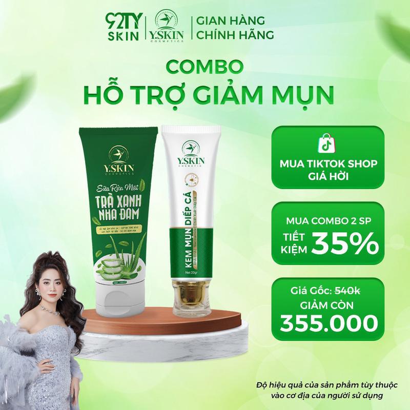   Y.SKIN  - Combo Sữa rửa mặt và kem mụn diếp cá  mua tặng sp mini  