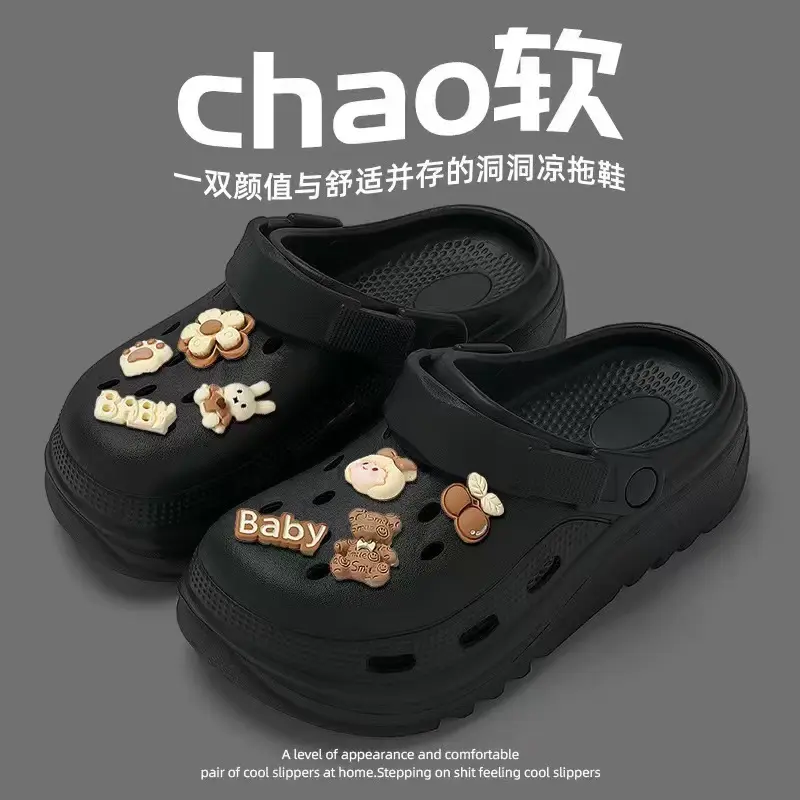 Giày Croc Cho Nữ, Hàng Mới Về Mùa Hè 2024, Không Trơn Trượt, Chống Mài Mòn, Chống Bụi Bẩn, Thoáng Khí, Kín Ngón Chân, Dép Đi Biển, Thích Hợp Cho Nữ 7