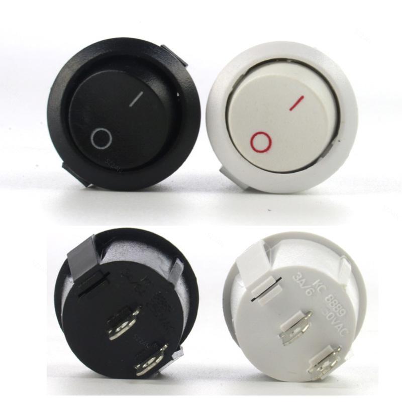5pcs 2Pin Terminals ON/OFF Round Boat Rocker Switch LED 6A 250VAC ...