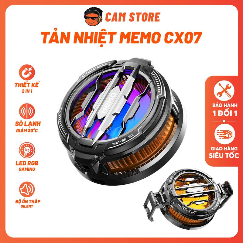Quạt Tản Nhiệt Sò Lạnh CX07/CX08 - Hiệu Năng Cao, 2 Chế Độ Sử Dụng, Tản Nhiệt Chơi Game, LiveSteam, Quạt Tản Nhiệt Chơi Game Mobile MEMO
