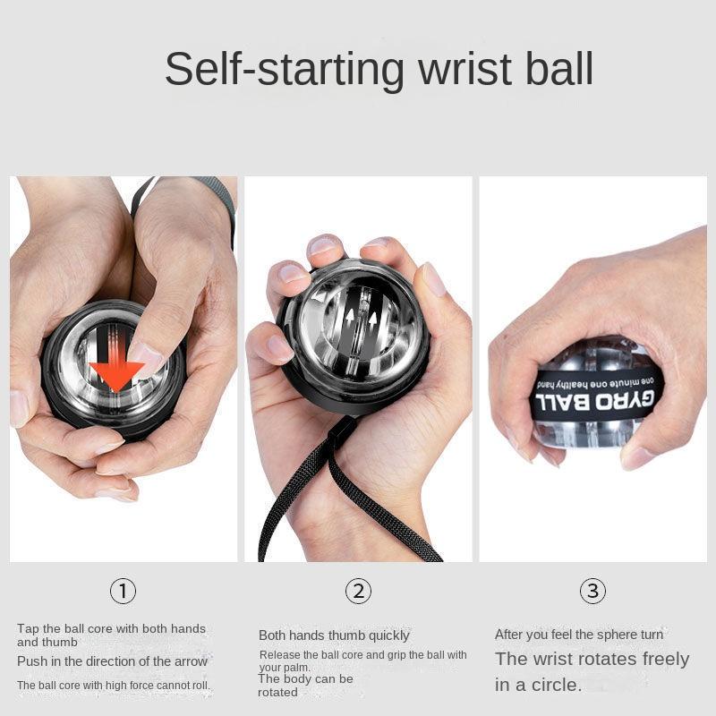 Wrist Ball Magnetic Luminous Colored Lights Hand-Muscle Developer Gyro Training Fitness Decompression Grip Strength Ball 2
