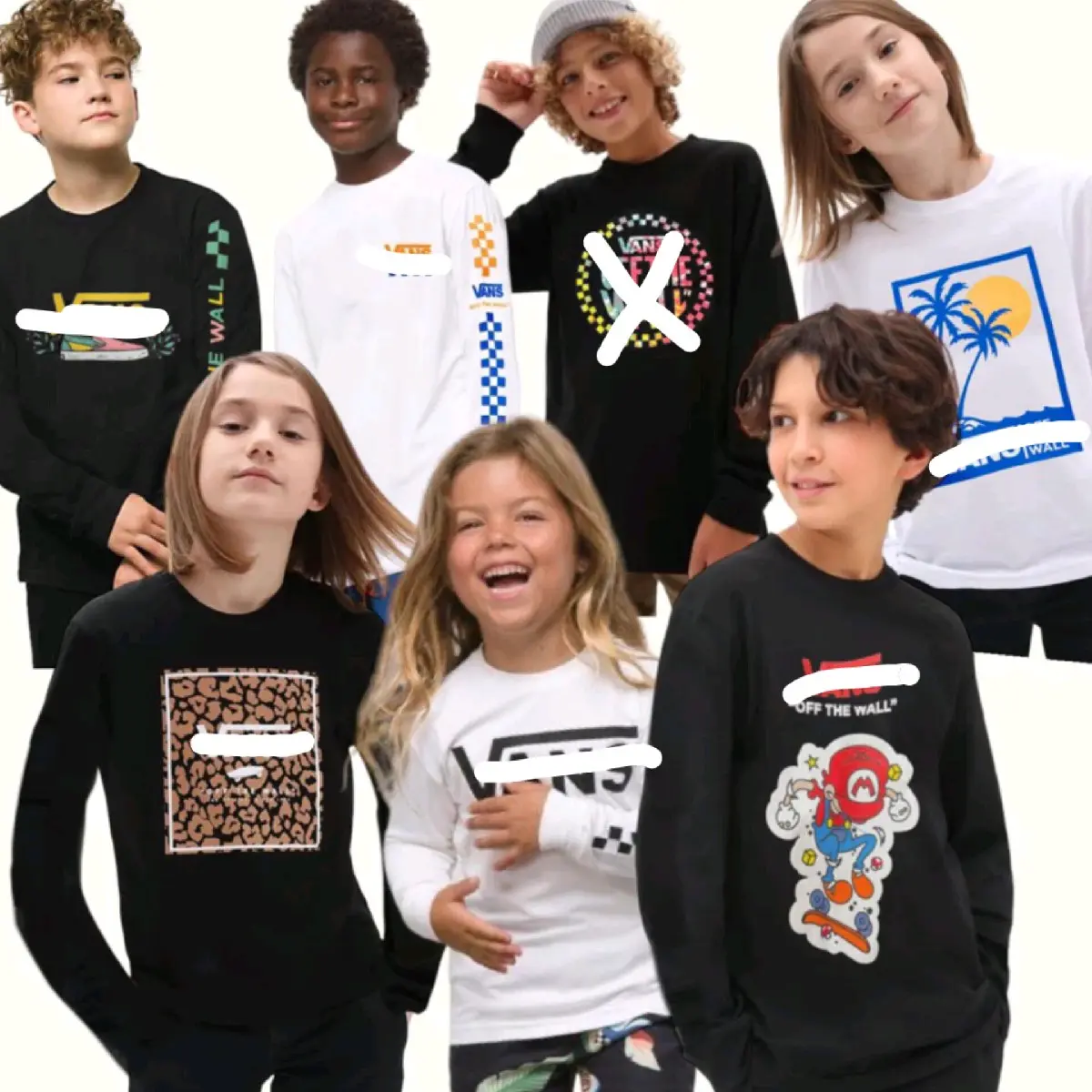 Kaos Lengan Panjang Anak Unisex V@ns 4-16 Tahun
